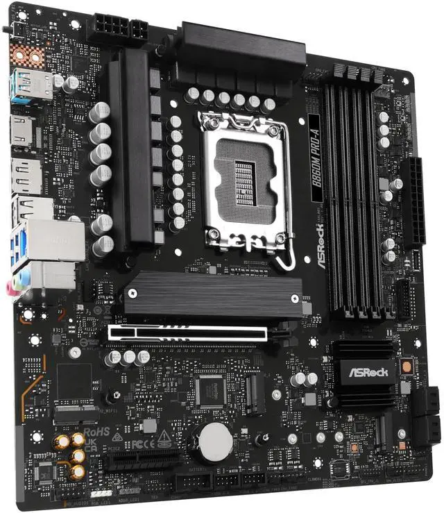 Alt view image 5 of 5 - ASRock B860M Pro A DDR5 8666 MHz 256GB M.2 LGA1851 B860 Micro ATX Motherboard Intel Core Ultra BIOS Flashback SATA3 6.0 Gb/s PCIe 5.0
