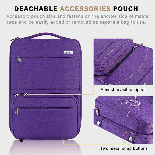 Alt view image 3 of 5 - Voova Laptop Sleeve Case 13 14 Inch Compatible with MacBook Air 13 M2/M3/M4, MacBook Pro 13/14,13.5"Surface Laptop 4/5,Chromebook 14,2 in 1 Waterproof Computer Bag with Detachable Accessory Pouch