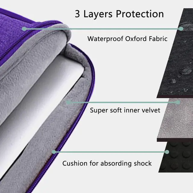 Alt view image 5 of 5 - Voova Laptop Sleeve Case 13 14 Inch Compatible with MacBook Air 13 M2/M3/M4, MacBook Pro 13/14,13.5"Surface Laptop 4/5,Chromebook 14,2 in 1 Waterproof Computer Bag with Detachable Accessory Pouch