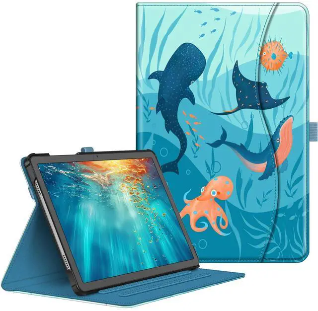 Main image of Fintie Case for Samsung Galaxy Tab A9 Plus/A9+ 5G 11 Inch 2023 Model (SM-X210/X216/X218), Multi-Angle Viewing Smart Stand Back Cover with Pocket Auto Wake/Sleep, Blue Ocean