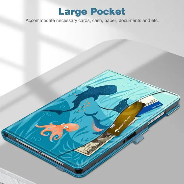 Alt view image 5 of 5 - Fintie Case for Samsung Galaxy Tab A9 Plus/A9+ 5G 11 Inch 2023 Model (SM-X210/X216/X218), Multi-Angle Viewing Smart Stand Back Cover with Pocket Auto Wake/Sleep, Blue Ocean