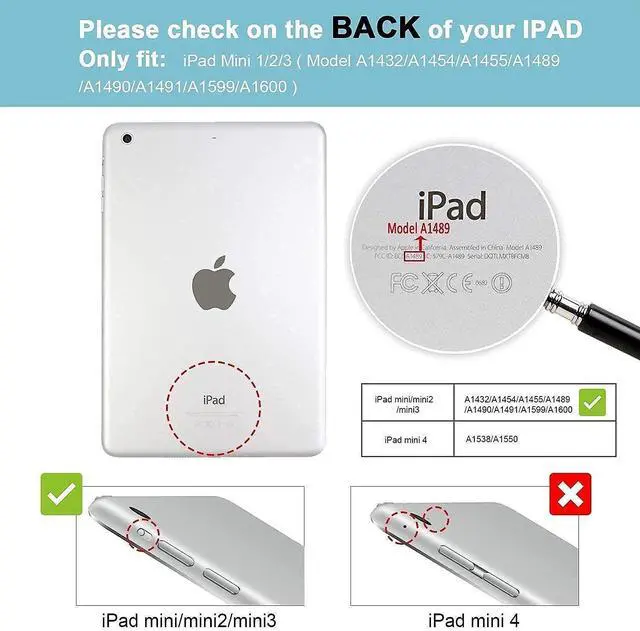 Alt view image 2 of 5 - ProCase Purple iPad Mini 1 2 3 Slim Lightweight Case (Old Model A1432 A1490 1455) Bundle with [2 Pack] iPad Mini 1 2 3 7.9" Screen Protectors