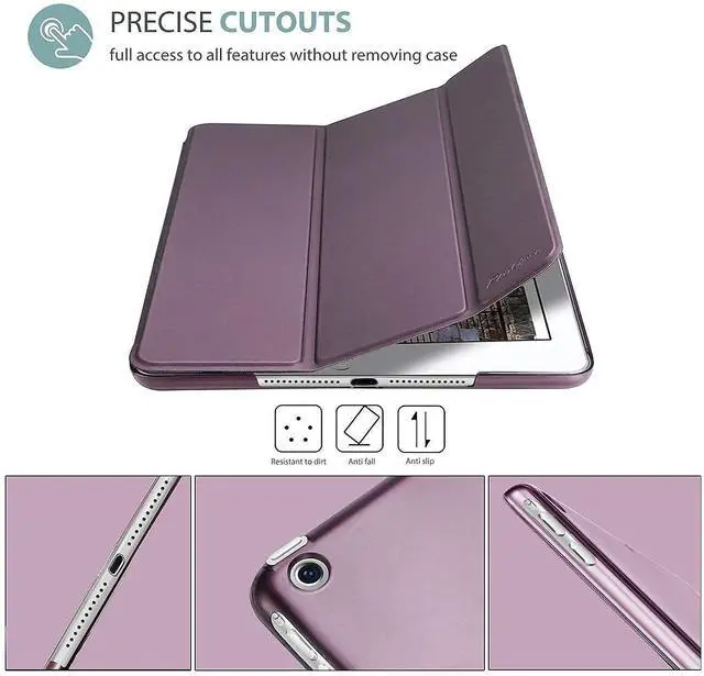 Alt view image 3 of 5 - ProCase Purple iPad Mini 1 2 3 Slim Lightweight Case (Old Model A1432 A1490 1455) Bundle with [2 Pack] iPad Mini 1 2 3 7.9" Screen Protectors