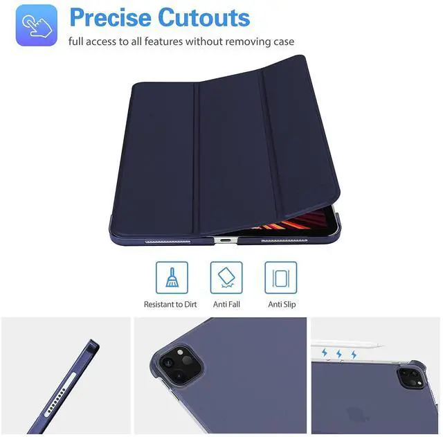 Alt view image 4 of 5 - ProCase iPad Pro 11 Case 2021 2020 2018 Slim Stand Hard Back Case Bundle with Matte Screen Protector for iPad Pro 11 Inch 2021/2020 / 2018