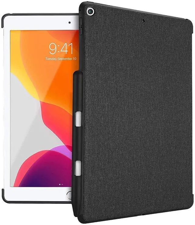 Alt view image 2 of 5 - ProCase iPad 10.2 7th Generation Back Case with Pencil Holder Bundle with 2 Pack iPad 10.2 7th Gen Tempered Glass Screen Protector