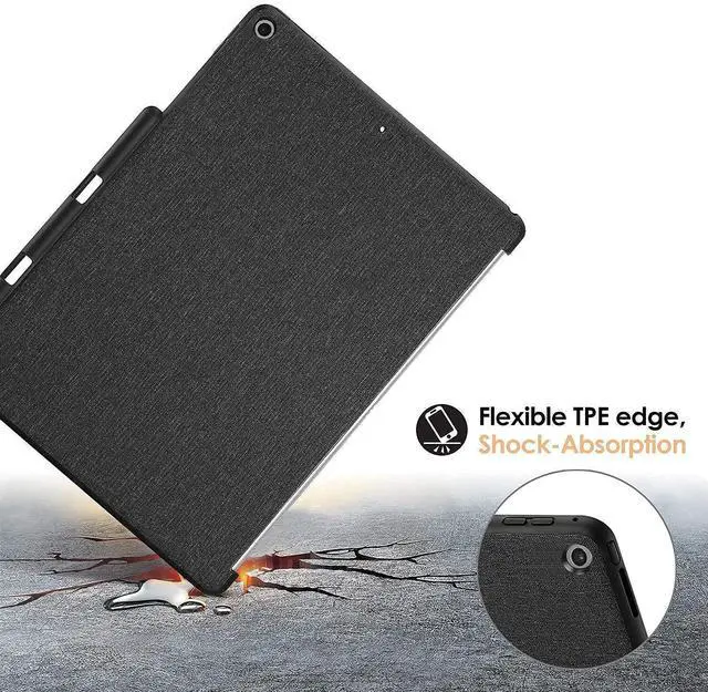 Alt view image 3 of 5 - ProCase iPad 10.2 7th Generation Back Case with Pencil Holder Bundle with 2 Pack iPad 10.2 7th Gen Tempered Glass Screen Protector