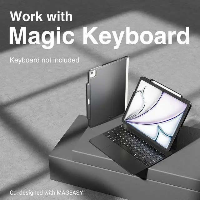 Alt view image 3 of 5 - SWITCHEASY CoverBuddy for 2025 M3 & 2024 M2 iPad Air 11" - Magic Keyboard Compatible Case for iPad Air, Enhanced Thickness & Heat Dissipation [Keyboard Not Included] - White (Leather)