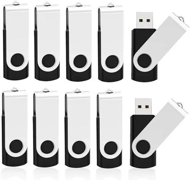 Main image of KOOTION 10 Pack 4GB Flash Drive 4gb USB 2.0 Flash Drives USB Drive Jump Drive Bulk Thumb Drive Swivel Memory Stick Black