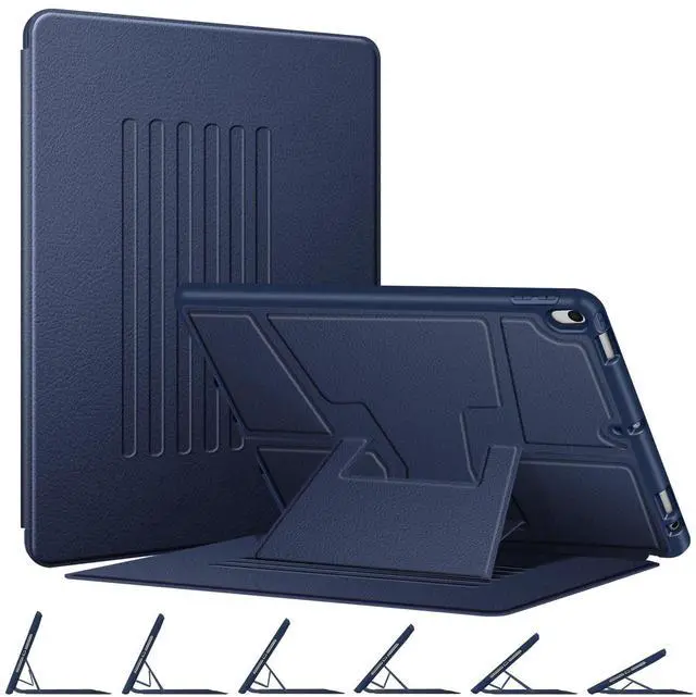 Main image of Fintie Magnetic Stand Case for iPad Air 10.5" (3rd Generation) 2019 / iPad Pro 10.5" 2017, Multi-Angle Viewing Rugged Soft TPU Back Cover with Pencil Holder, Auto Wake/Sleep (Navy)