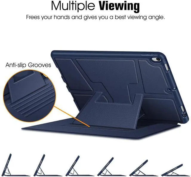 Alt view image 5 of 5 - Fintie Magnetic Stand Case for iPad Air 10.5" (3rd Generation) 2019 / iPad Pro 10.5" 2017, Multi-Angle Viewing Rugged Soft TPU Back Cover with Pencil Holder, Auto Wake/Sleep (Navy)