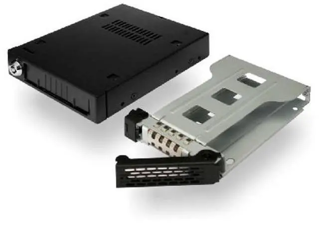 Alt view image 3 of 5 - ICY DOCK Rugged Full Metal 2.5" SAS/SATA HDD & SSD Mobile Rack for External 3.5" Drive Bay | ToughArmor MB991IK-B