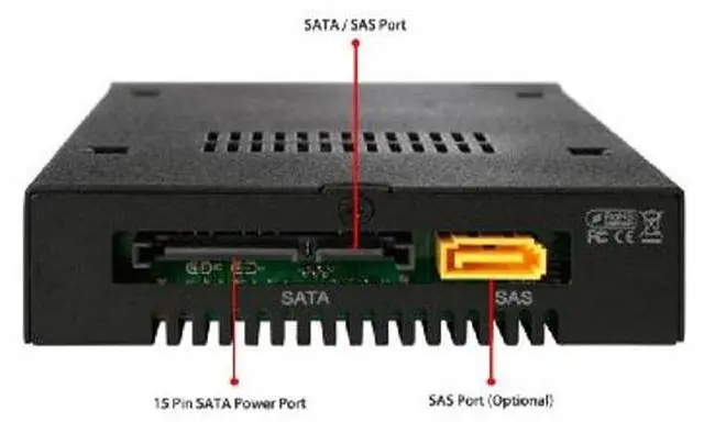 Alt view image 4 of 5 - ICY DOCK Rugged Full Metal 2.5" SAS/SATA HDD & SSD Mobile Rack for External 3.5" Drive Bay | ToughArmor MB991IK-B