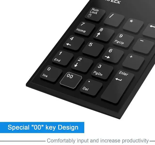 Alt view image 2 of 5 - Numeric Keypad & Mouse Combo, Cateck 2.4G 19 Keys Wireless Mini USB Number Pad Keyboard and Mouse Combo with USB Receiver for Laptop Desktop PC Notebook- Just One USB Receiver