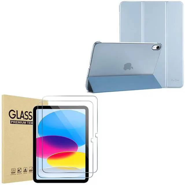 Main image of ProCase Slim Stand Case for iPad 10th Generation Case 2022 iPad 10.9 Inch Case, iPad 10 -SkyBlue Bundle with 2 Pack iPad 10.9 10th Generation 2022 Screen Protector A2696/A2757/A2777