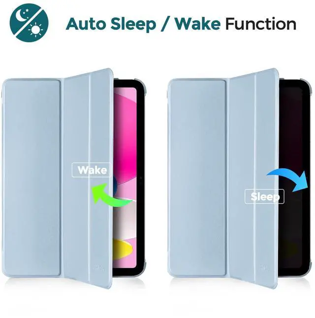 Alt view image 4 of 5 - ProCase Slim Stand Case for iPad 10th Generation Case 2022 iPad 10.9 Inch Case, iPad 10 -SkyBlue Bundle with 2 Pack iPad 10.9 10th Generation 2022 Screen Protector A2696/A2757/A2777