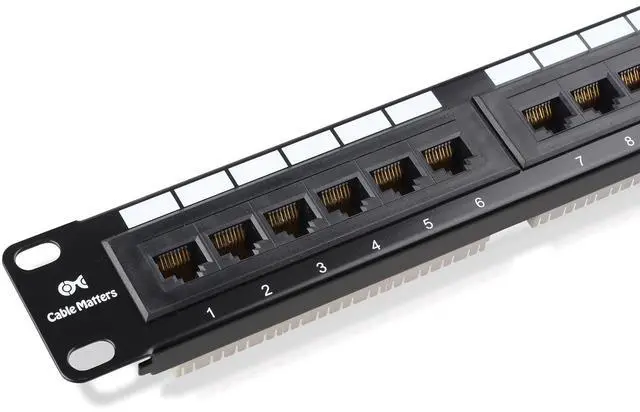 Alt view image 2 of 5 - Cable Matters [UL Listed 24 Port Cat6 Patch Panel Rackmount/Wall Mount & Snagless Cat 6 Ethernet Cable - 25ft in Black