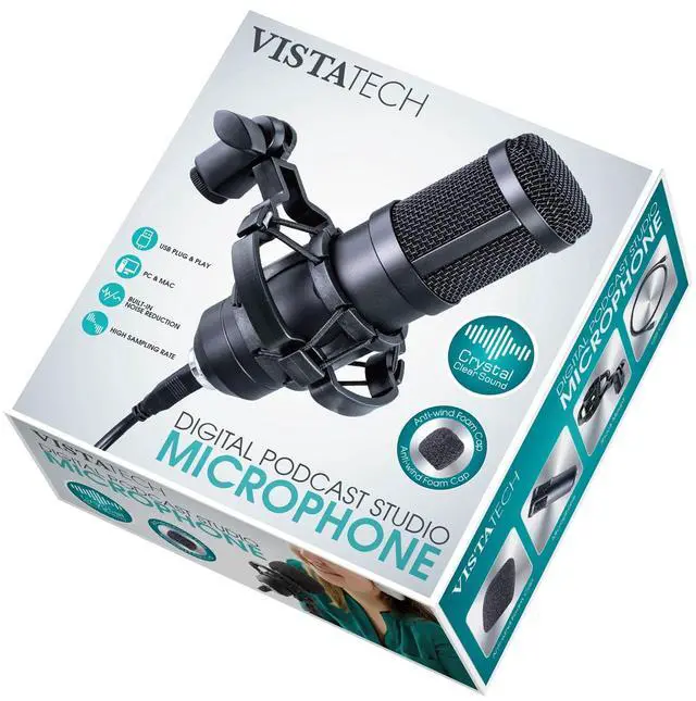 Alt view image 4 of 5 - Digital Podcast Studio Microphone USB Plug and Play, Built-in Noise Reduction, Compatible with PC and Mac, High Sampling Rate, Crystal Clear Sound, for Recording, Singing, Streaming