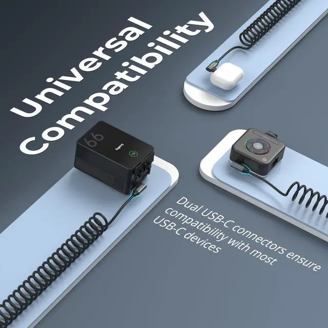 Alt view image 5 of 5 - SMALLRIG USB C to C Coiled Data Cable (Angled to Angled) and 240W USB C to C Cable with LED Display