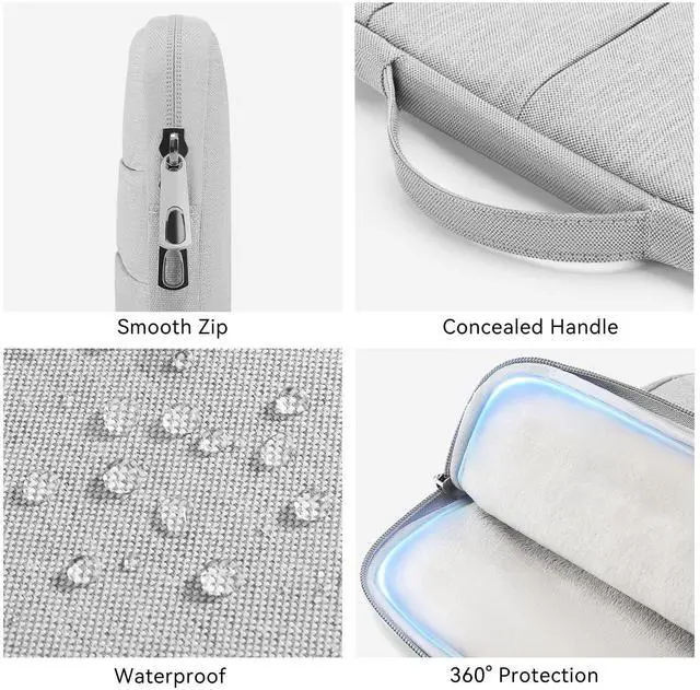 Alt view image 5 of 5 - Omnpak for 13.6 inch MacBook Air Case Sleeve Compatible with MacBook Air 13.6 M4/M3/M2/M1,MacBook Pro 13 M2/M1,14 inch MacBook Pro (M4/M3/M2/M1 Pro/Max),Water Repellent Laptop Case with Handle