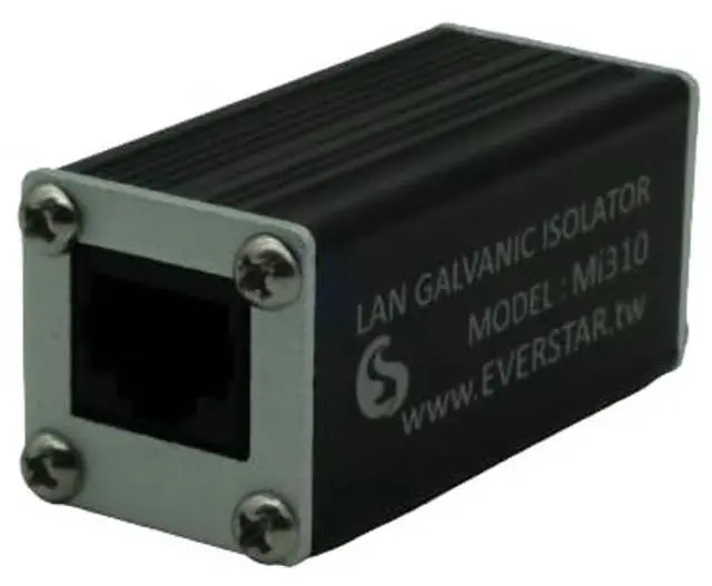 Alt view image 2 of 5 - EverStar New MI-310 Metallic Housing Ethernet Galvanic Isolator + 6 Patch STP Cable (1+1pc Kit) for Apple/Android TV, Hi-Res Audio Systems (RJ45) | LAN Signal Noise Filter | Black