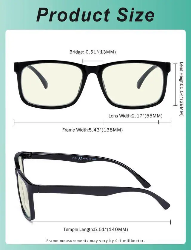 Alt view image 5 of 5 - Eyekepper 5 Pack Blue Light Blocking Reading Glasses Square Computer Readers +1.25