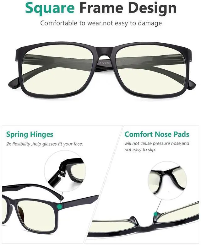 Alt view image 4 of 5 - Eyekepper 5 Pack Blue Light Blocking Reading Glasses Square Computer Readers +1.25