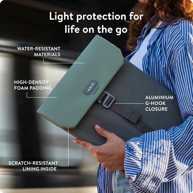 Alt view image 4 of 5 - Mous  Laptop Bag 14 inch Case - Universal Laptop Sleeve  Water Resistant Durable Cover - Sage