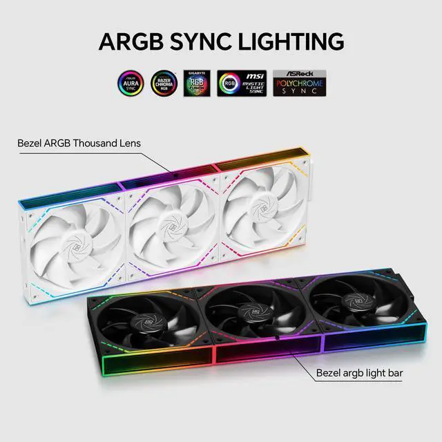 Alt view image 4 of 5 - Thermalright TL-M12QW X3 120mm PC Case Cooling Fans, Daisy-Chain | 2000RPM | ARGB | Dual Infinity Mirrors Lighting for Gaming Build(3-Pack)