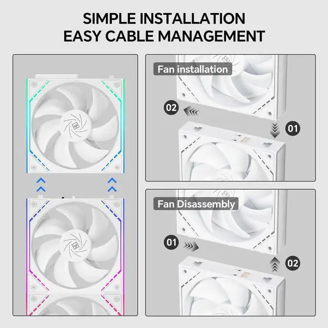 Alt view image 3 of 5 - Thermalright TL-M12QW X3 120mm PC Case Cooling Fans, Daisy-Chain | 2000RPM | ARGB | Dual Infinity Mirrors Lighting for Gaming Build(3-Pack)