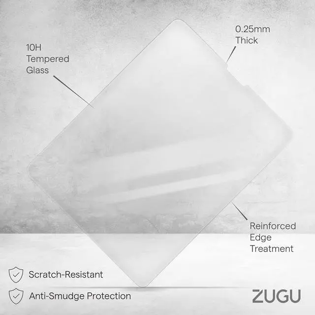 Alt view image 2 of 5 - ZUGU CASE Screen Protector for iPad Air 13 (M2/M3), Tempered Glass Scratch Resistant Film, Fingerprint & Smudge Resistant Protector, Includes Installation Guide