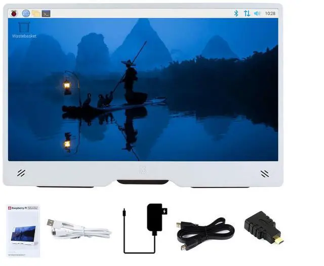 Main image of waveshare Pi Monitor Kit, Comes with an Official Raspberry Pi 15.6inch Monitor, 1920×1080 Resolution, Standard HDMI Port, IPS, VESA Mounting Support, Bundle with Accessories (6 Items)