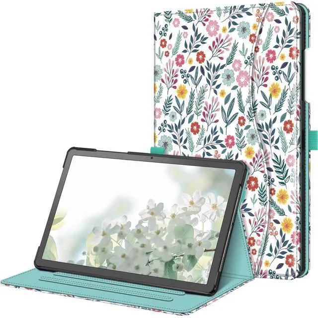 Main image of Fintie Case for Samsung Galaxy Tab A9 Plus/A9+ 5G 11 Inch 2023 Model (SM-X210/X216/X218), Multi-Angle Viewing Smart Stand Back Cover with Pocket Auto Wake/Sleep, Spring Bloom