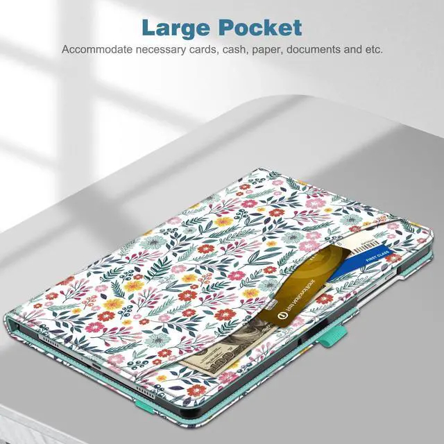 Alt view image 5 of 5 - Fintie Case for Samsung Galaxy Tab A9 Plus/A9+ 5G 11 Inch 2023 Model (SM-X210/X216/X218), Multi-Angle Viewing Smart Stand Back Cover with Pocket Auto Wake/Sleep, Spring Bloom