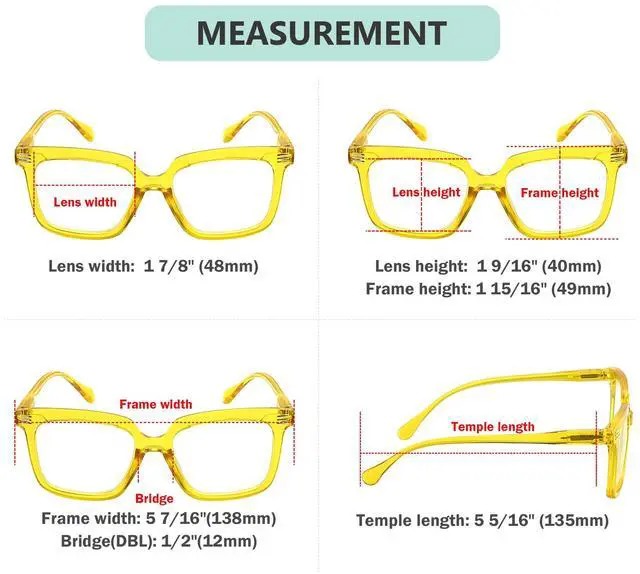 Alt view image 3 of 5 - Eyekepper 5 Pack Square Reading Glasses for Women Large Frame Readers Include 2 Pairs Green +2.50