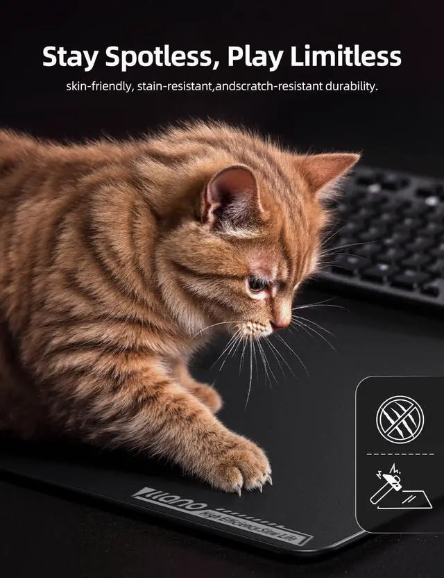 Alt view image 5 of 5 - llano MP001 Tempered Glass Gaming Mouse Pad for FPS Gamers, 17.7x15.8 Large Ultra-Smooth 0.85m Micro-Etched Surface, 3mm Thick, Non-Slip Base, Compatible with Viper/G502, Large