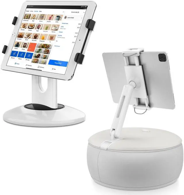Main image of AboveTEK Retail Kiosk iPad Stand, 360° Rotating Commercial POS Tablet Stand Bundle with Tablet Pillow Stand Holder for Bed, Hands Free 360° Swivel Phone/iPad/Kindle Pillow Stand