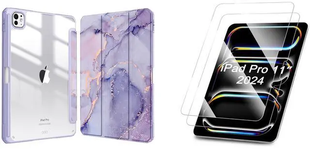 Main image of Fintie Hybrid Slim Case for iPad Pro 11-inch M4 (2024) Bundle with HD Clear 9H Hardness Tempered Glass Screen Protector