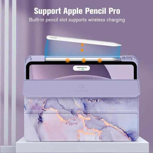 Alt view image 5 of 5 - Fintie Hybrid Slim Case for iPad Pro 11-inch M4 (2024) Bundle with HD Clear 9H Hardness Tempered Glass Screen Protector