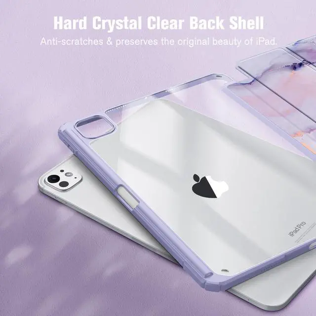 Alt view image 4 of 5 - Fintie Hybrid Slim Case for iPad Pro 11-inch M4 (2024) Bundle with HD Clear 9H Hardness Tempered Glass Screen Protector