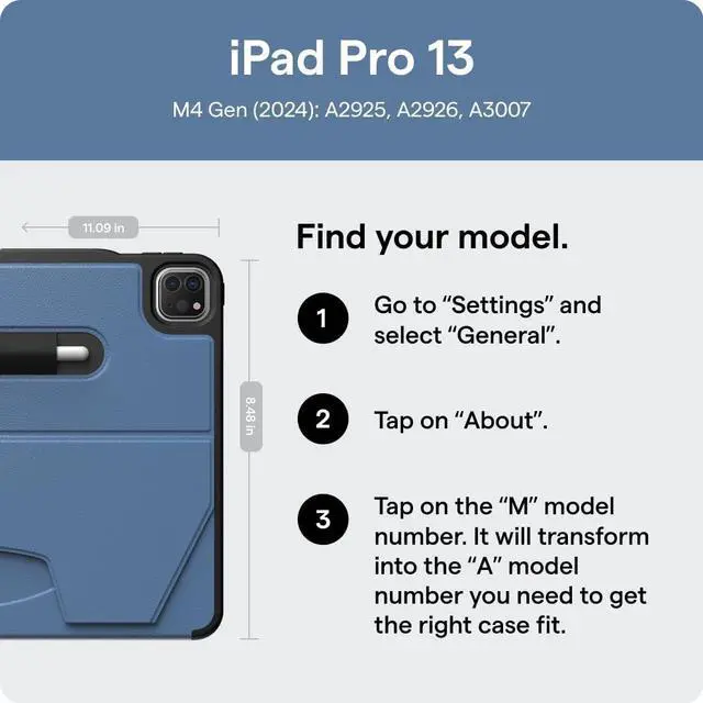 Alt view image 2 of 5 - Zugu Case for iPad Pro 13 (M4) 2024, Slim Protective Cover with Apple Pencil Holder, Auto Wake/Sleep, Multiple Viewing Angles, iPad Pro 13 Inch Cover, Phone Protectors, Scarlet Red