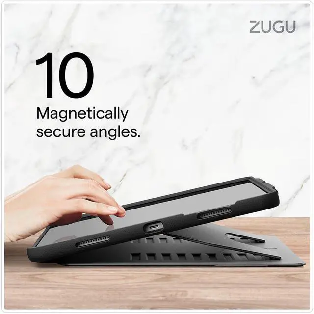 Alt view image 3 of 5 - Zugu Case for iPad Pro 13 (M4) 2024, Slim Protective Cover with Apple Pencil Holder, Auto Wake/Sleep, Multiple Viewing Angles, iPad Pro 13 Inch Cover, Phone Protectors, Scarlet Red