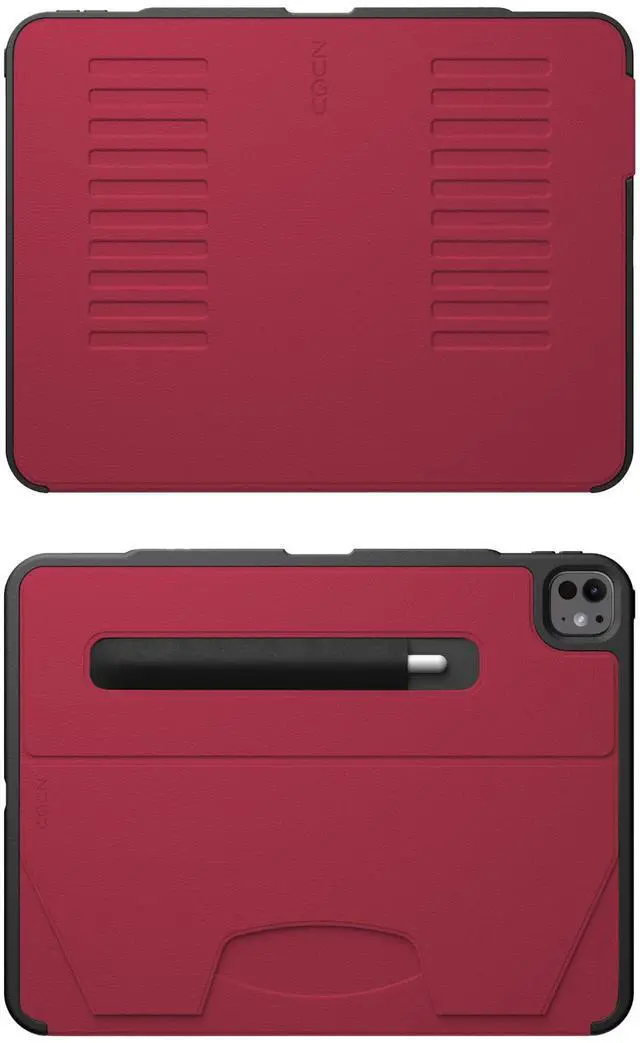 Alt view image 4 of 5 - Zugu Case for iPad Pro 13 (M4) 2024, Slim Protective Cover with Apple Pencil Holder, Auto Wake/Sleep, Multiple Viewing Angles, iPad Pro 13 Inch Cover, Phone Protectors, Scarlet Red