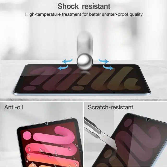 Alt view image 4 of 4 - ProCase Privacy Screen Protector for iPad Mini 7th(A17 Pro) 2024 / Mini 6th Generation 8.3" 2021, Anti-Spy Tempered Glass Film Guard for iPad Mini 7 6 8.3 Inch -2 Pack