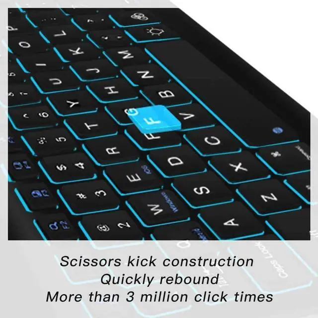 Alt view image 5 of 5 - BoxWave Keyboard Compatible with Apple iPhone 12 Pro Max - SlimKeys Bluetooth Keyboard - with Backlight, Portable Slim LED 7 Colors - Jet Black