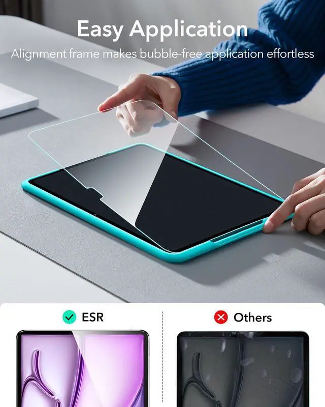 Alt view image 3 of 5 - ESR 2 Pack Screen Protector for iPad Air 13 Inch M3/M2 (7th/6th Generation, 2025/2024)+Armorite Screen Protector