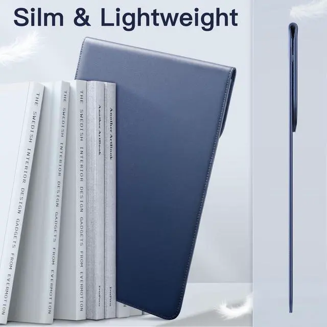 Alt view image 3 of 5 - JETech Slim Laptop Sleeve for MacBook Air 13-Inch (M4/M3/M2) 2022-2025, MacBook Pro 13-Inch (M2/M1) 2016-2022, PU Leather Case (Navy)