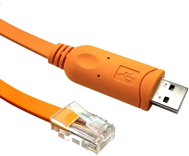 Main image of Aexus X2C2/JL448A Console Cable for Aruba | FTDI 3.3V TTL | USB Type A to RJ45 6ft (1.8M) | HPE JL448A | Wireless AP | Controllers | Switch | Orange Long Serial Cable
