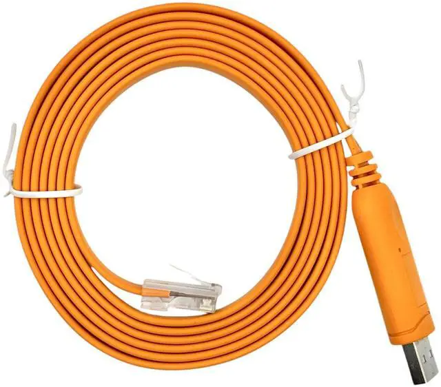 Alt view image 3 of 5 - Aexus X2C2/JL448A Console Cable for Aruba | FTDI 3.3V TTL | USB Type A to RJ45 6ft (1.8M) | HPE JL448A | Wireless AP | Controllers | Switch | Orange Long Serial Cable