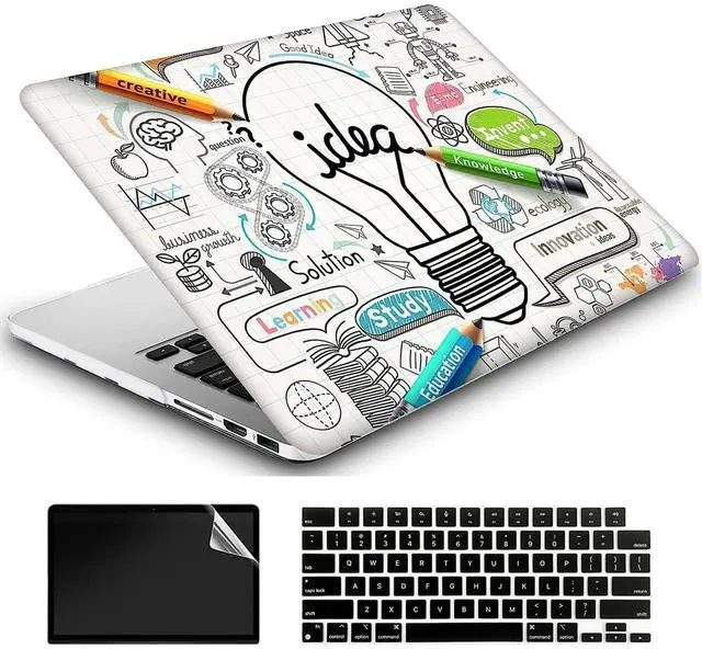 Main image of AMCJJ Compatible with MacBook Air 15 inch Case 2024 2023 Release M3 A3114 M2 A2941, Hard Shell Cover & Keyboard Cover & Screen Protector - Idea Bulb