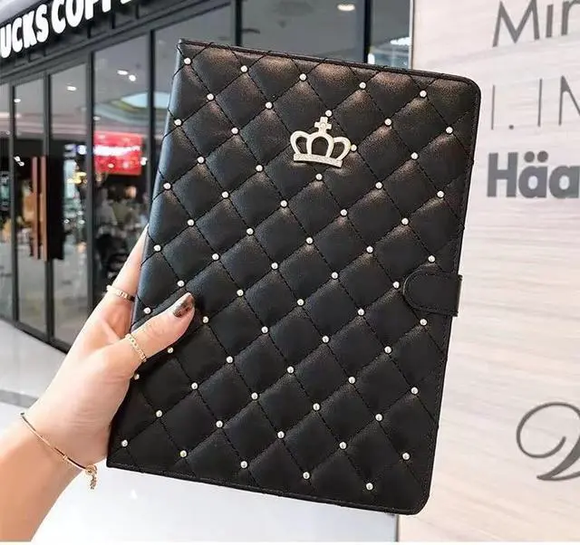 Alt view image 5 of 5 - AMAZFCCY Cute Bling Case for iPad 9th/8th/7th 10.2 inch 2021/2020/2019,Diamond Crwon PU Leather [Smart Auto Sleep/Wake & Pencil Holder Stand] Shockproof Flip Case for Apple iPad 7/8/9 (Black)